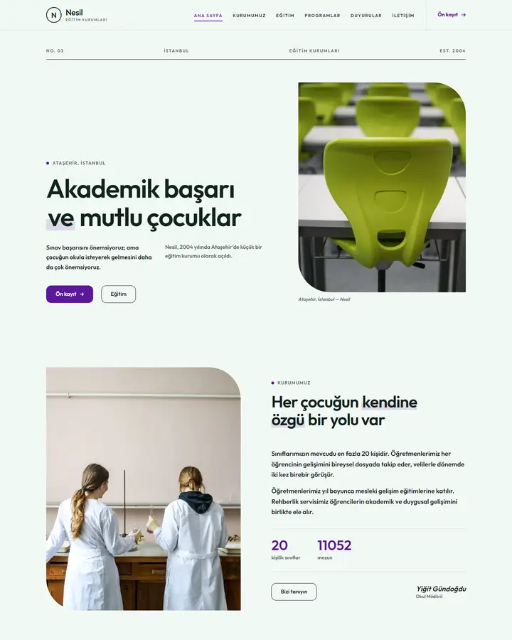 Tema 03 – Samimi & Yumuşak tasarım önizlemesi