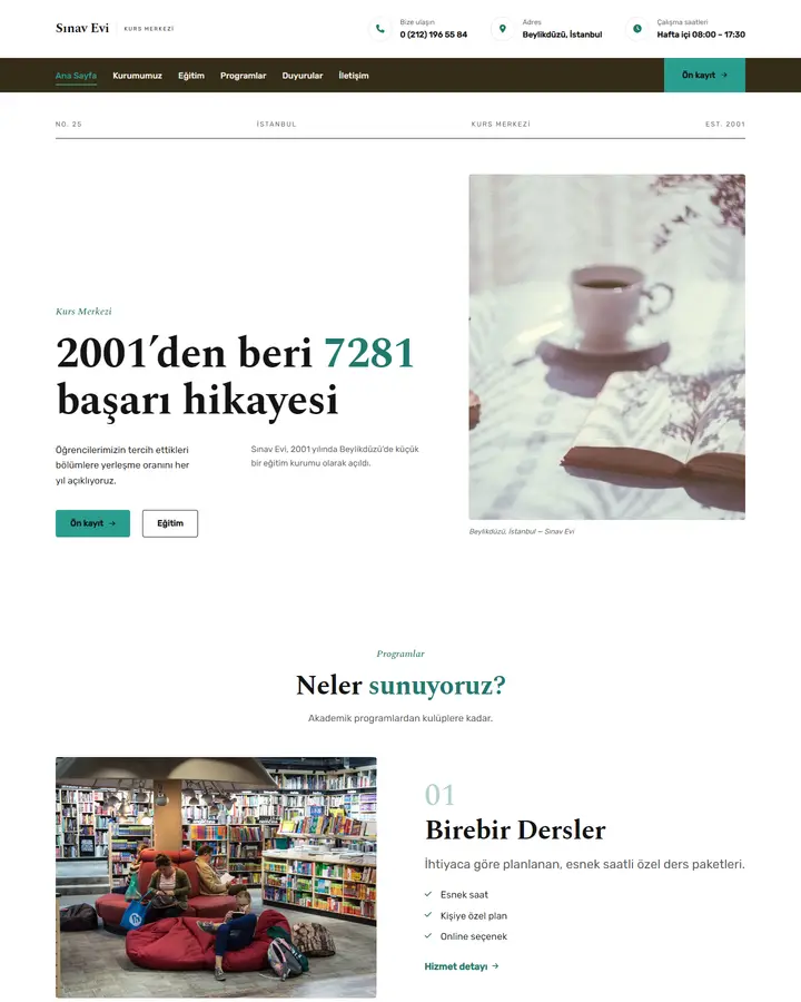 Tema 25 – Klasik Kurumsal tasarım önizlemesi