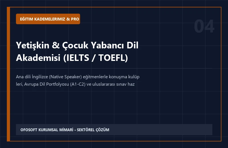 Yetişkin & Çocuk Yabancı Dil Akademisi (IELTS / TOEFL)