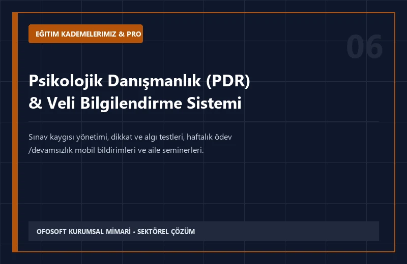 Psikolojik Danışmanlık (PDR) & Veli Bilgilendirme Sistemi