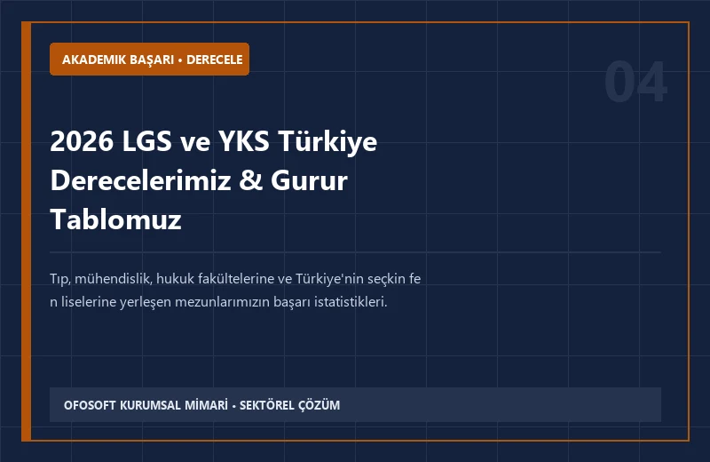 2026 LGS ve YKS Türkiye Derecelerimiz & Gurur Tablomuz