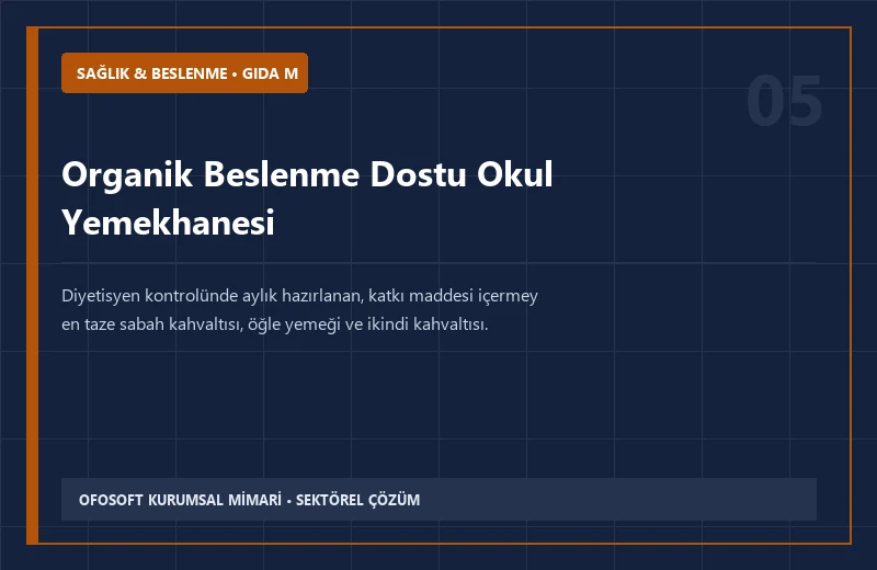 Organik Beslenme Dostu Okul Yemekhanesi